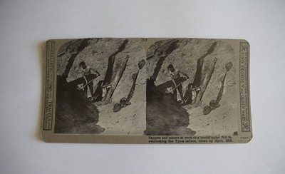 WW1 Stereoview NO33 BRITISH MINERS AND SAPPERS AT YPERN C1918 3D Photograph
