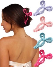 4 PCS Bow Hair Claw Clip for Women, 5.1" Jumbo Claw Clips for Thick Hair