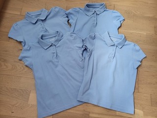 School Uniform Blue Polo Shirts Bundle 6 7 Years