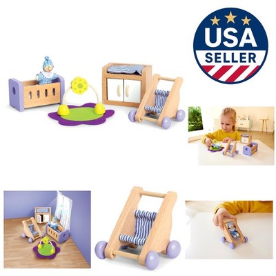 Perfect Gift: 7-Piece Wooden Baby Room Set for Imaginative Play & Storytelling