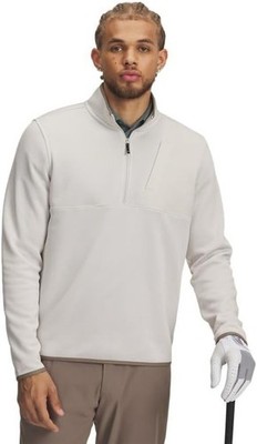 NWT Large Under Armour Golf Drive SweaterFleece 1/4 Zip Pullover Top Off White L