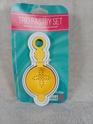 TRIO GEBÄCK 3ER SET BACKEN GIESSEN BRATEN MINI SIEB EIERSIEB TRICHTER