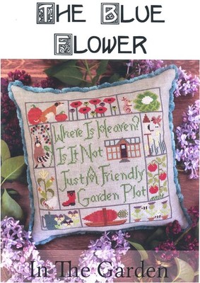 The Blue Flower IN THE GARDEN Cross Stitch Chart Only sampler veggies flowers