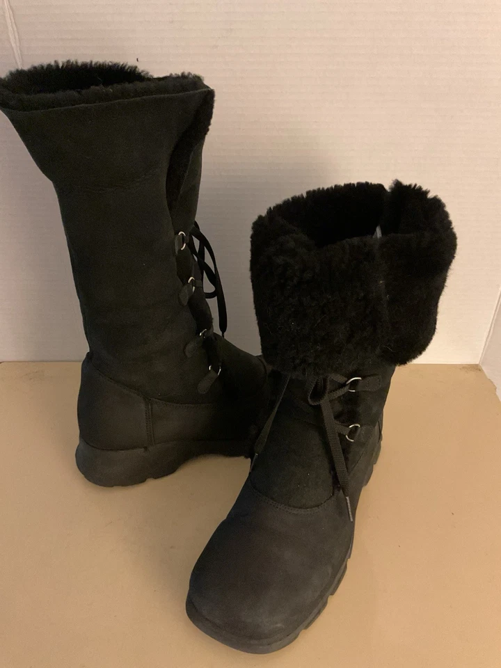 Botas impermeables La Canadienne para mujer negras de gamuza de oveja talla 9,5 euros 40,5 Foto 2 de 4