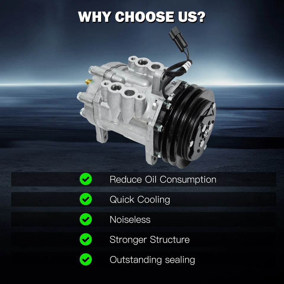 A/C Compressor 4 Cyl For 1981-1983 Dodge Aries Plymouth Reliant 98629SXQR 2.6L - Image 3 of 4