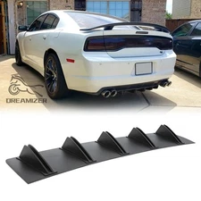 Rear Diffuser Bumper Spoiler Splitter 5 Fins Lip For Dodge Charger RT SRT SXT