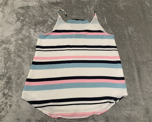 Camiseta sin mangas Loft Outlet para mujer pequeña a rayas ligera forrada con tiras - Imagen 2 de 7