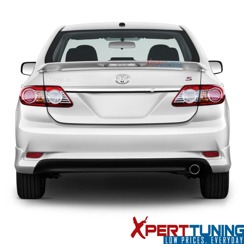 Fits 09-13 Toyota Corolla Sedan Trunk Spoiler W/ LED Brake Matte Black Foto 2 de 4