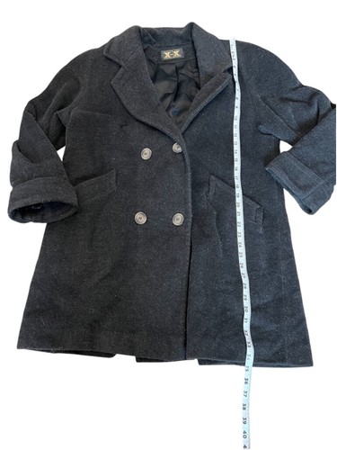 Alpaca Mohair & Wool Blend Grey Double Breasted 2 Button Long Fit Pea Coat 12 - Picture 6 of 8