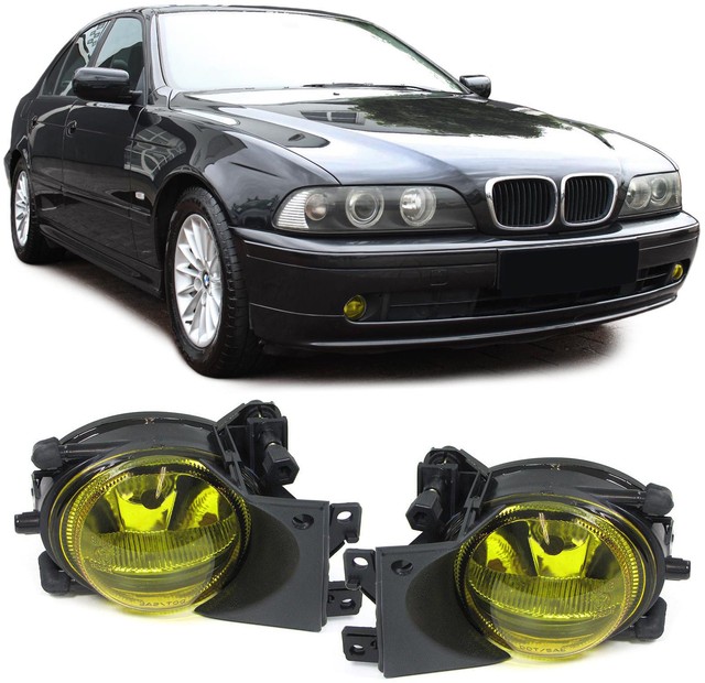 Yellow color finish H8 fog lights for 5 series BMW E39 facelift 00-04 ...