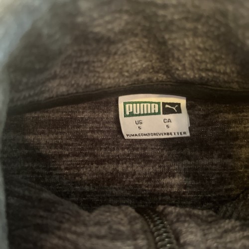 Puma Jacket Youth 6 Gray & Black Full Zip Long Sleeve Running Mock Neck Gym Boys - Picture 3 of 3