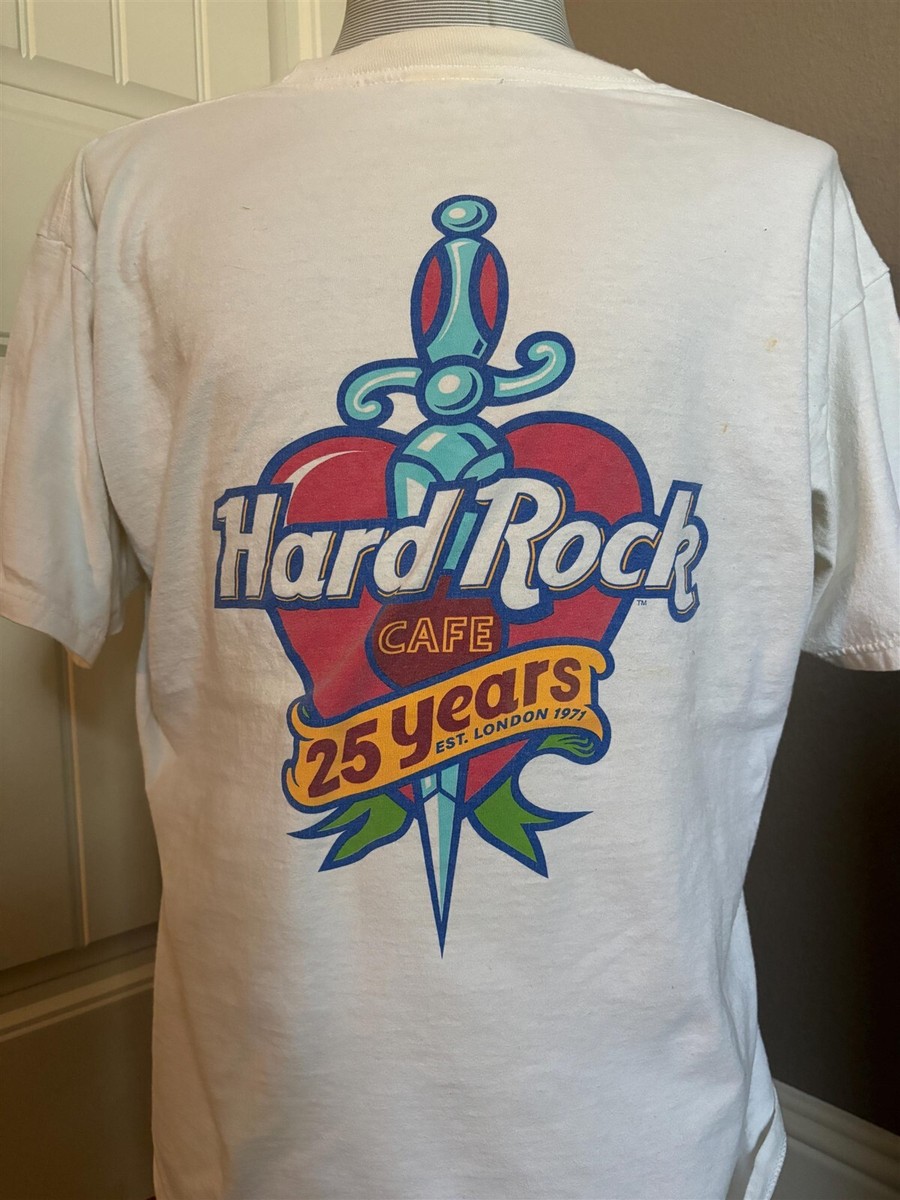 Vintage 90's Hard Rock Cafe 25 year anniversary T shirt L | eBay