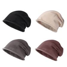 Unisex Women Solid Knitted Beanie Hat Plain Winter Cuff Slouchy Skull Ski Cap