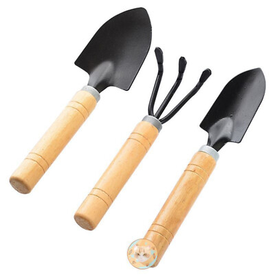 3Pcs Spade Practical Shovel Flowers Rake Sturdy Digging Tool Potted Soil Bonsai