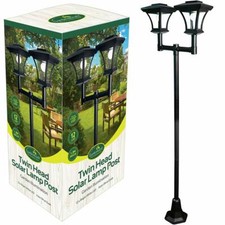 1.8m Twin Head Solar Lamp Post 12 LED Traditional Path Outdoor Garden Lights