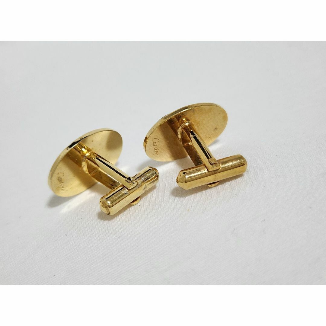 Cartier Old Classic 2C Logo Emblem Oval Vintage Cufflinks Button