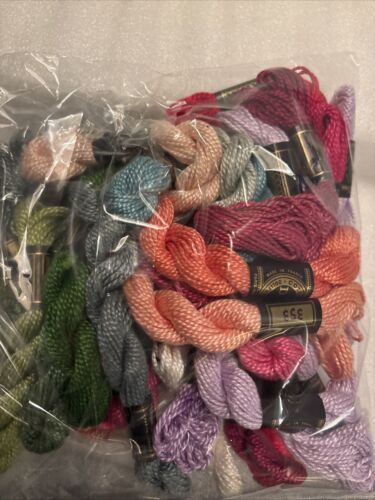DMC Perle Cotton floss 15 M. #3 24 skeins Creams Purple Greens Yellows Thread - Picture 3 of 6