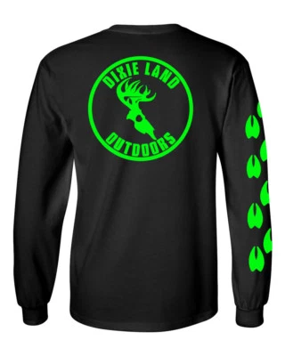 Dixie Land Outdoors Men's Long sleeve Buck Deer Logo t shirt Skull compound bow