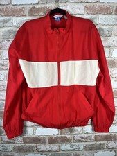 Vintage Op Ocean Pacific Red And White Nylon Jacket Women’s Sz L