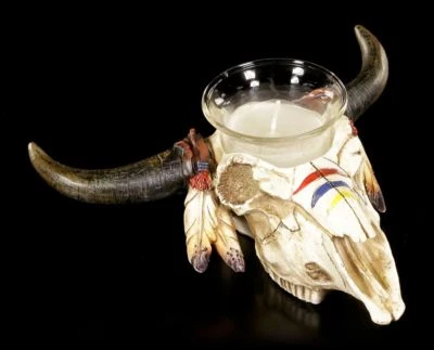 Wilder Westen Teelichthalter - Bisonkopf - Western Bulle Rind Kerzenhalter - Bild 1 von 4
