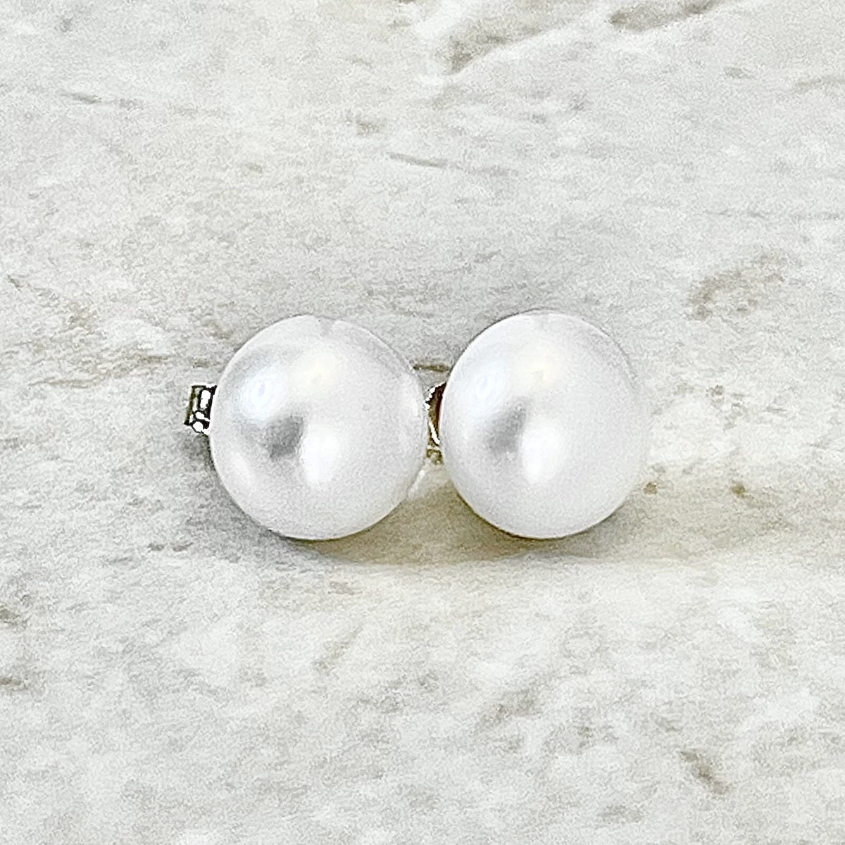 Salve Oversized 15MM Statement Pearl Stud Earrings