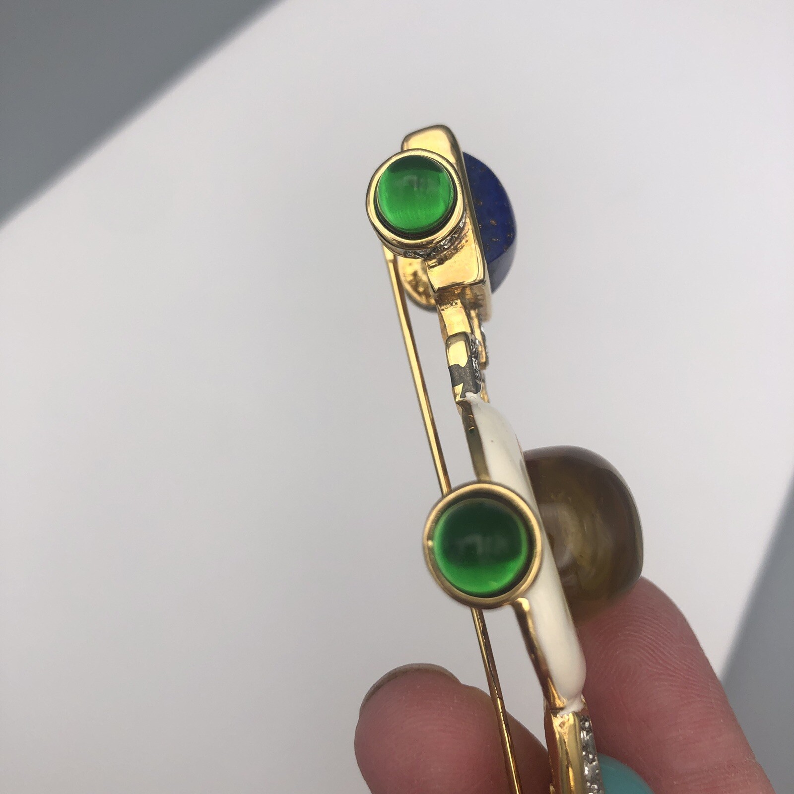 Vintage Kenneth Jay LANE KJL Brooch Gripoix Resin… - image 11