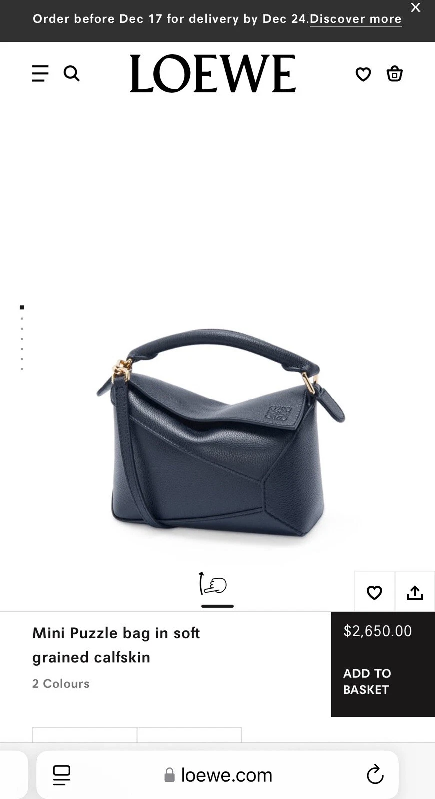 Borsa a tracolla Loewe Mini puzzle in pelle multicolore