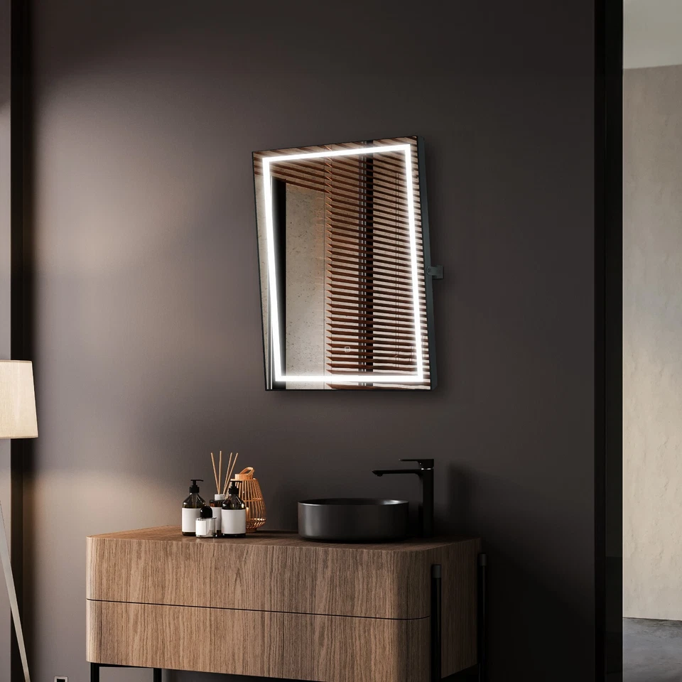 Espejo LED Pivotante Kalista 24"W x 32"H con Interruptor de Pantalla Táctil Foto 4 de 4