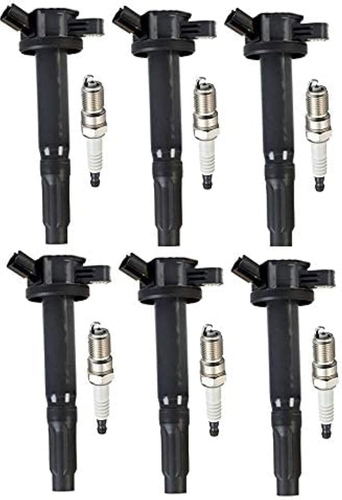 Set of 6 Platinum Spark Plug and 6 Ignition Coil Pack Ford Mercury Lincoln Mazda