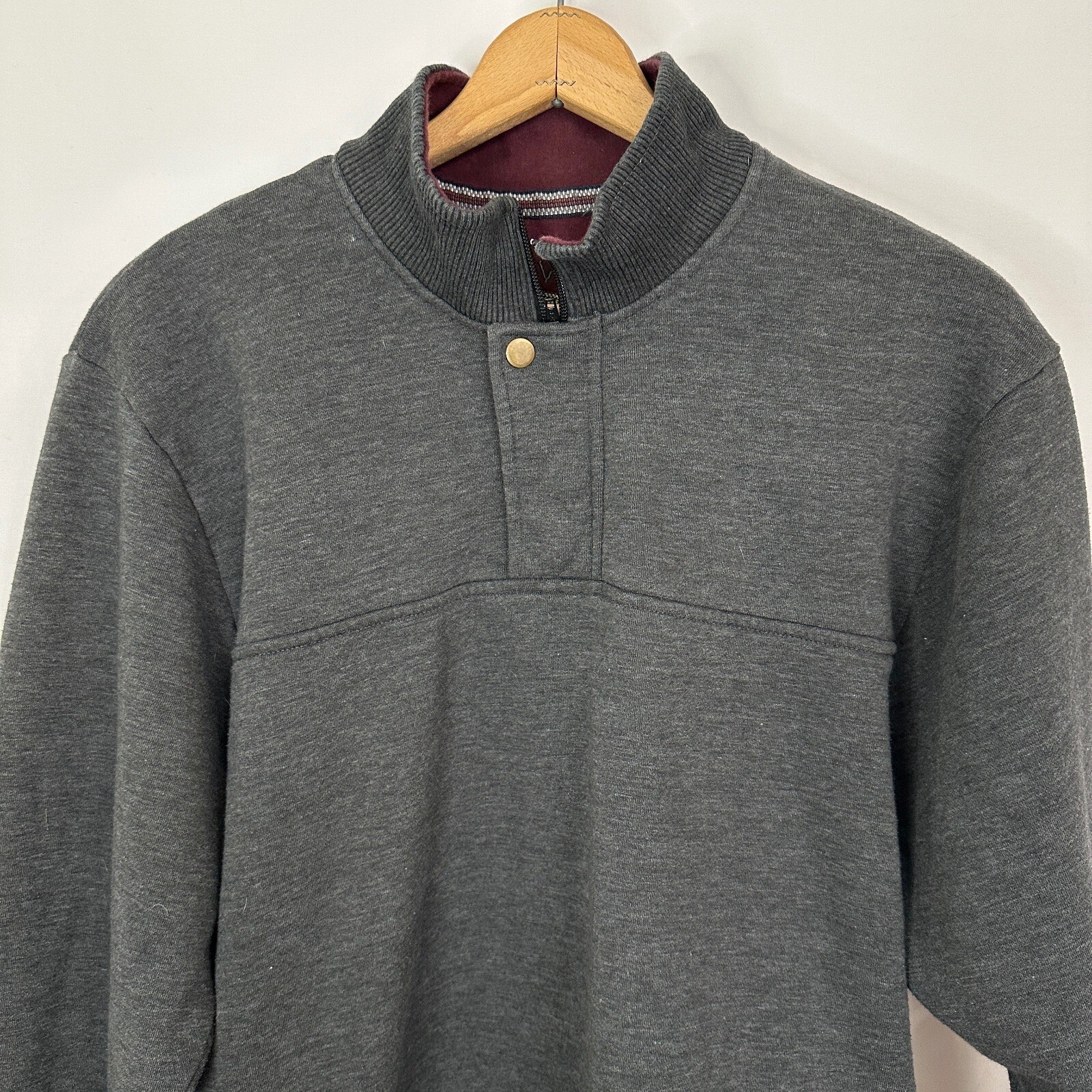 Orvis Quarter Zip Button Up Pullover Sweater Gray… - image 4