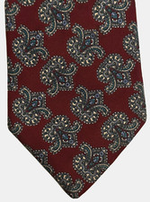 Christian Dior All Silk Neck Tie Maroon Paisley Made In USA Woven In Italy EUC