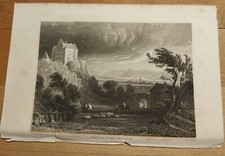 Tombleson Rheinansichten * Castle of Argenfels / Burg Argenfels *Stahlstich 1832