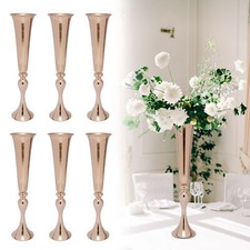 6 Pcs Versatile Vase Metal Wedding Centerpieces 22.2" Height Iron Road Guide Set