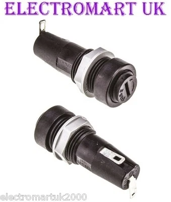 ELECTROMART LOW PROFILE CHASSIS PANEL MOUNT FUSE HOLDER FOR 20MM FUSE 10A 250V RATED