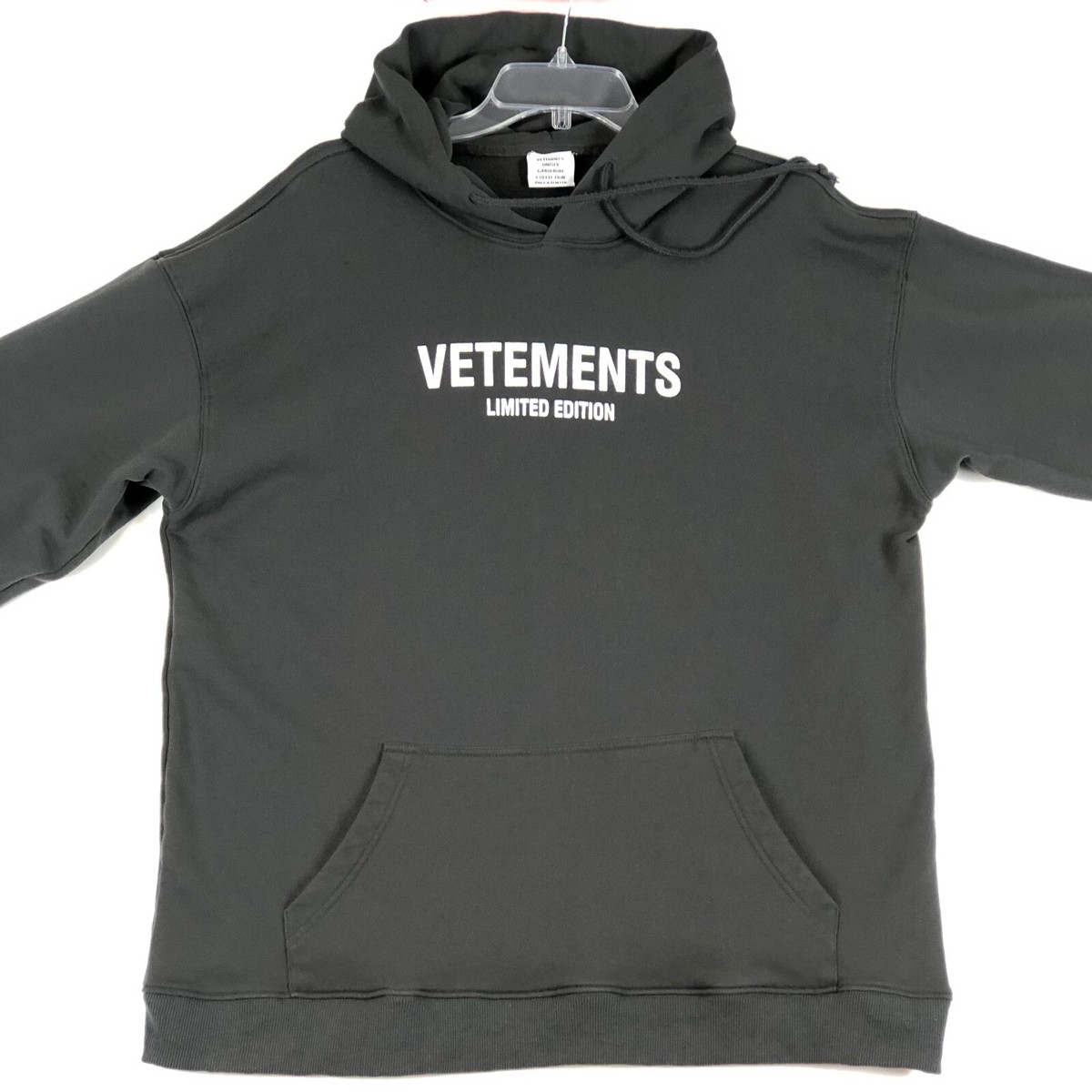 Vetements Limited Edition Oversized Black Hoodie MSS18HK1 Vetements Limited Edition Oversized Black Hoodie MSS18HK1