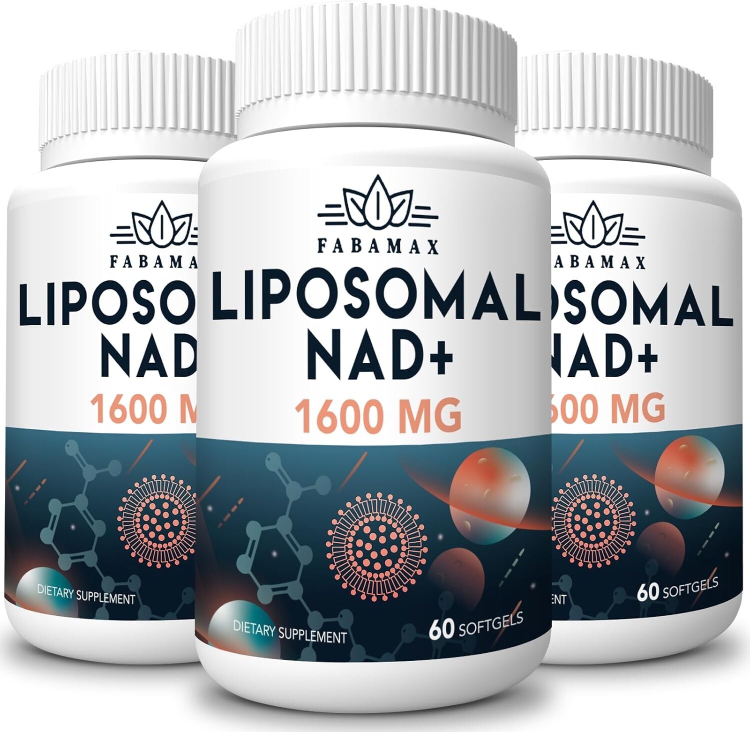 Liposomal NAD+ Supplement 3-Pack (180 Softgels) - Boost Energy & Longevity