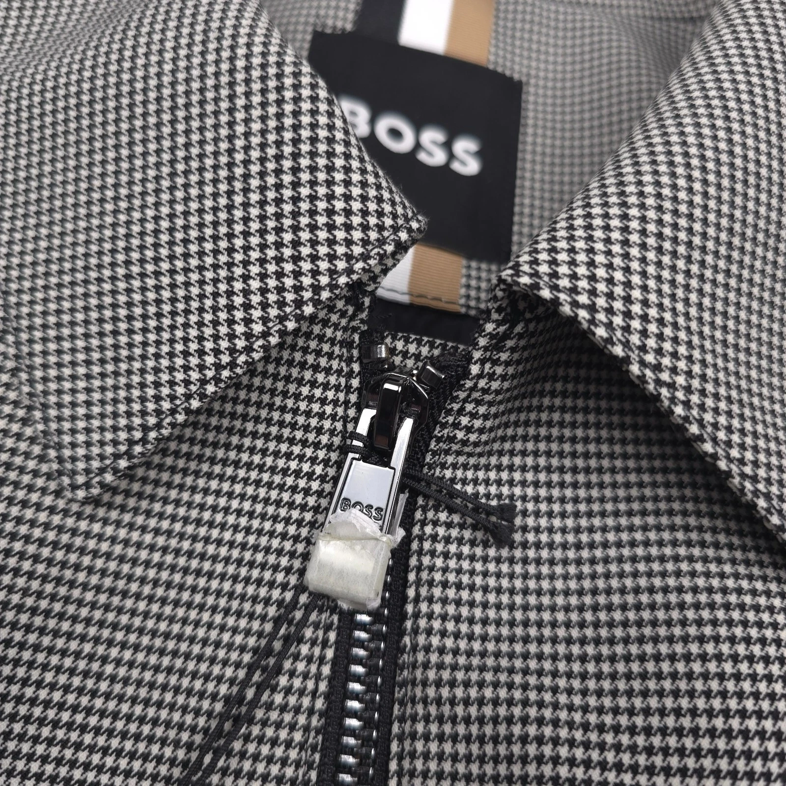 Hugo Boss C-Hanry-Wing Jacket Mens 40R Houndstooth Slim Fit Wool Full Zip NWT image 4