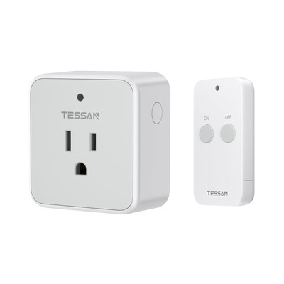 Remote Control Outlet TESSAN Wireless Light Switch On Off Switch Plug for Lig...