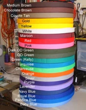 1 Inch, Webbing,  "OUT OF BUSINESS FINAL SALE"  By The Yard, 21 Color Choice USA