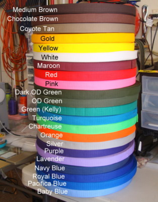 1 Inch, Webbing,  ''OUT OF BUSINESS FINAL SALE''  By The Yard, 21 Color Choice USA