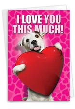 1 Funny Birthday Card with Envelope - Love You This Much Dog C1648BDG