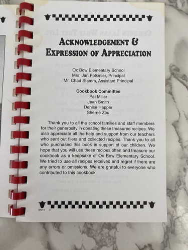 Cookbook 2000 Eklhart Indiana Ox Bow Elementary PTO Sharing Our Personal Best - Picture 4 of 12