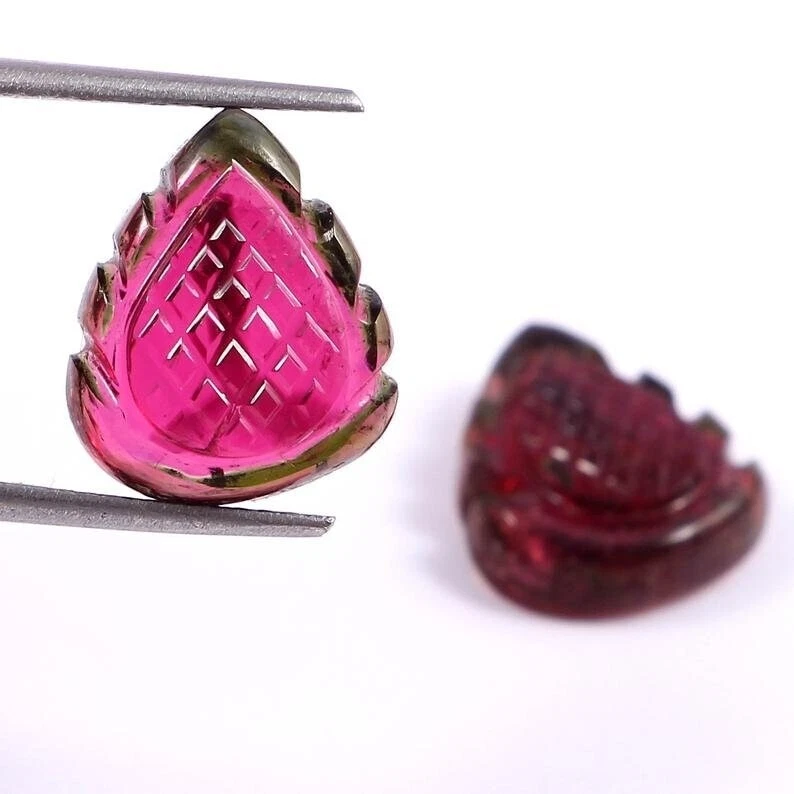 Piedras preciosas sueltas turmalina rubelita natural certificada tallada a mano A315 Foto 2 de 3