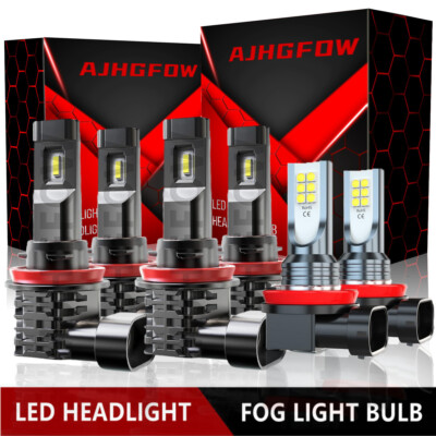For 2016-2023 Toyota Tacoma 6500K Front LED Headlight Hi/Lo Beam+Fog Light Bulbs