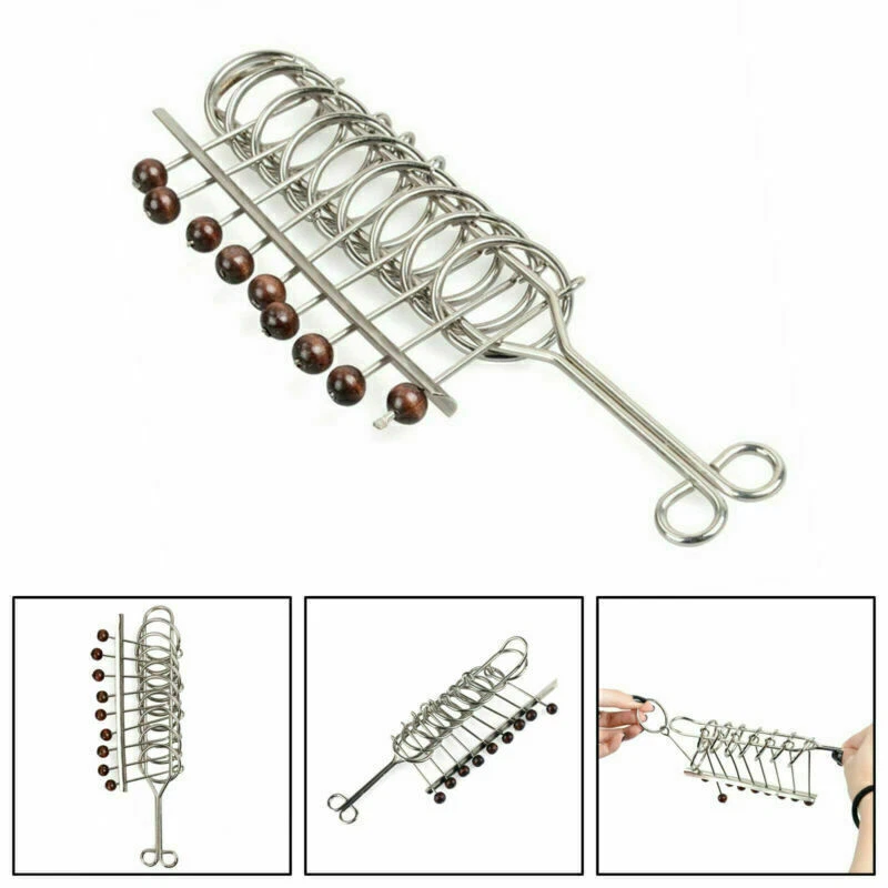 Traditional Denkaufgabe Classical Metal Chinese 9 Linked Rings Puzzle Toys - Bild 2 von 4