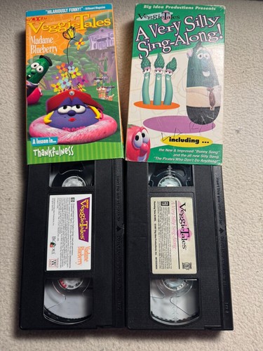 VeggieTales VHS Tape 90s Nostalgia Lot Madame Blueberry Forgive Courage God - Picture 12 of 12