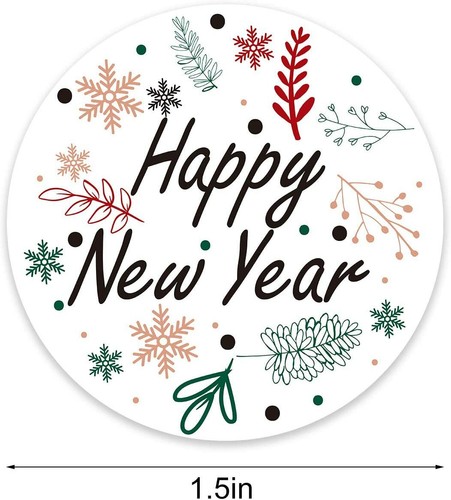 25 Happy New Year Stickers Teacher Supply Party Favors Envelope Seals Crafts - Picture 2 of 3