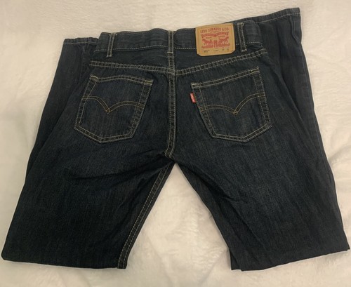 Levis 505 Jeans Boys Size 12 Regular Dark Wash 26 X 26 Casual Classic Straight