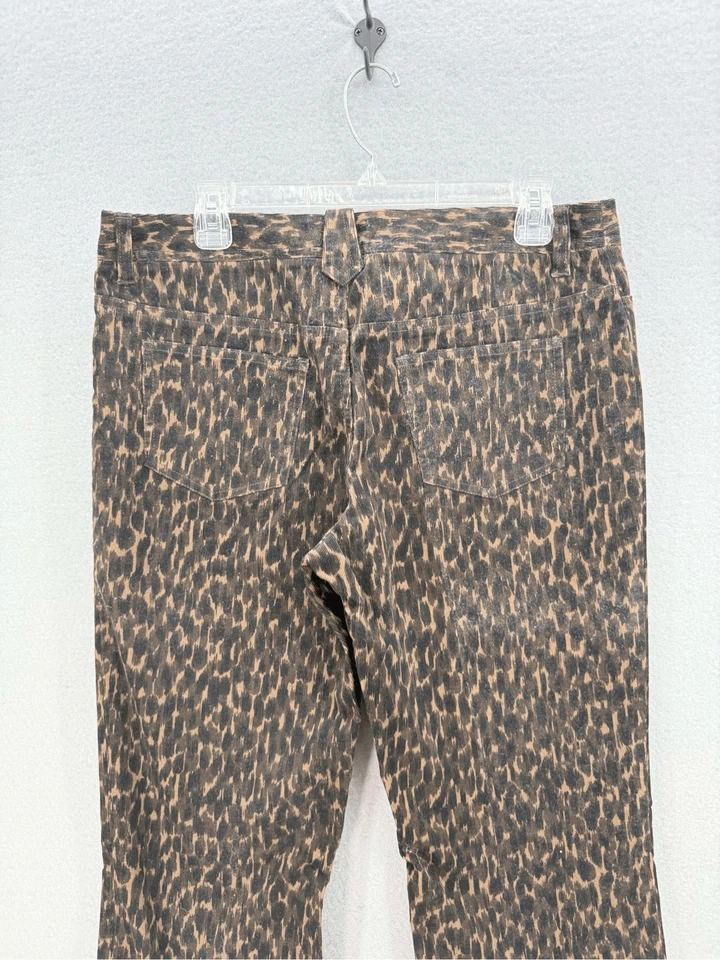 Pantalones Harold’s Mujer Marrón Negro Estampado Leopardo Pana Pierna Recta Talla 10 Foto 4 de 4