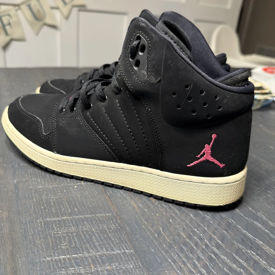 Nike Jordan 1 Flight 4 Prem GG Black Pink Shoes 828245-009 Girls Size 8.5Y Rare - Image 3 of 4